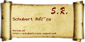 Schubert Róza névjegykártya